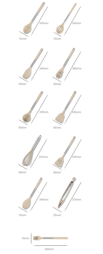 Premium Kitchen Utensil Set with Silicone & Wooden Handles