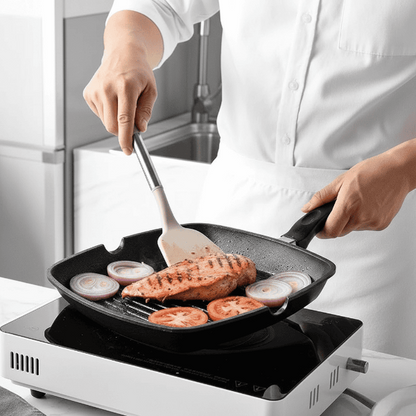 Premium Kitchen Utensil Set with Silicone & Wooden Handles