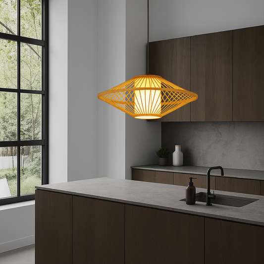 Natural Bamboo Pendant Light - Fesara