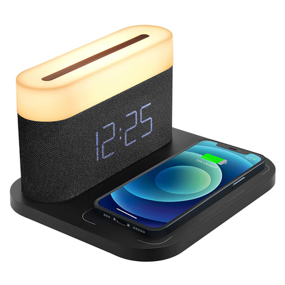 Compact Wireless Charging LED Clock Station - Fesara