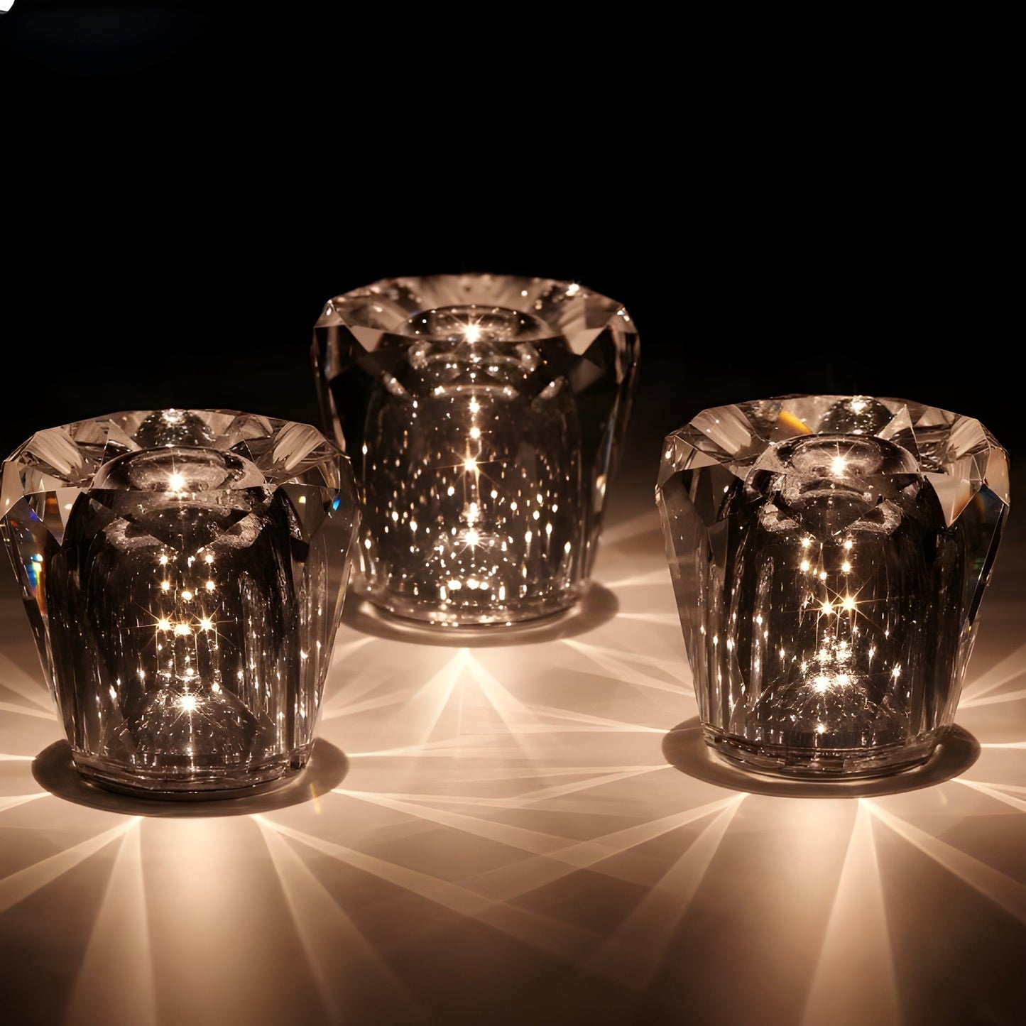 Luxury Crystal Desk Lamp with USB Rechargeable Light