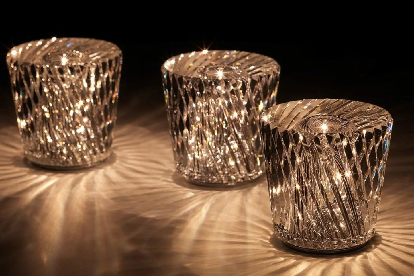 Luxury Crystal Desk Lamp with USB Rechargeable Light