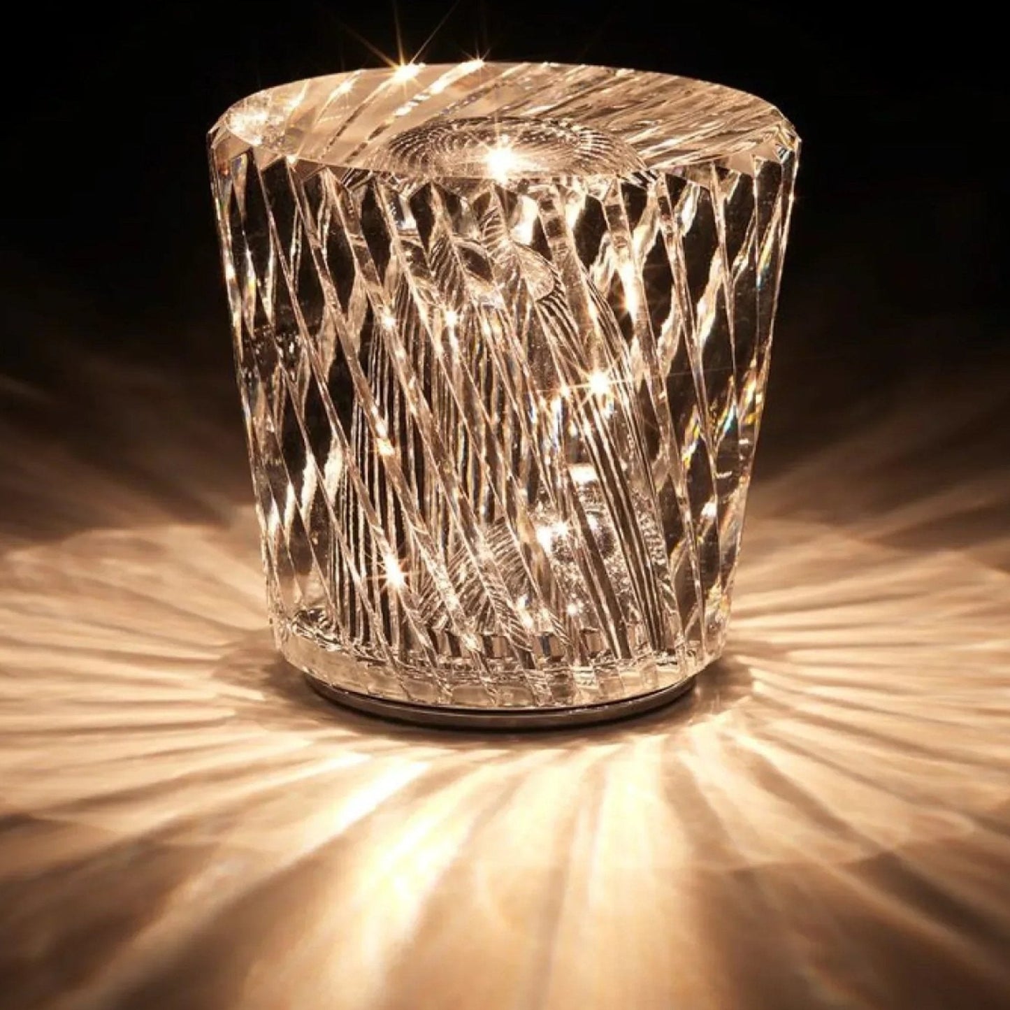 Luxury Crystal Desk Lamp with USB Rechargeable Light