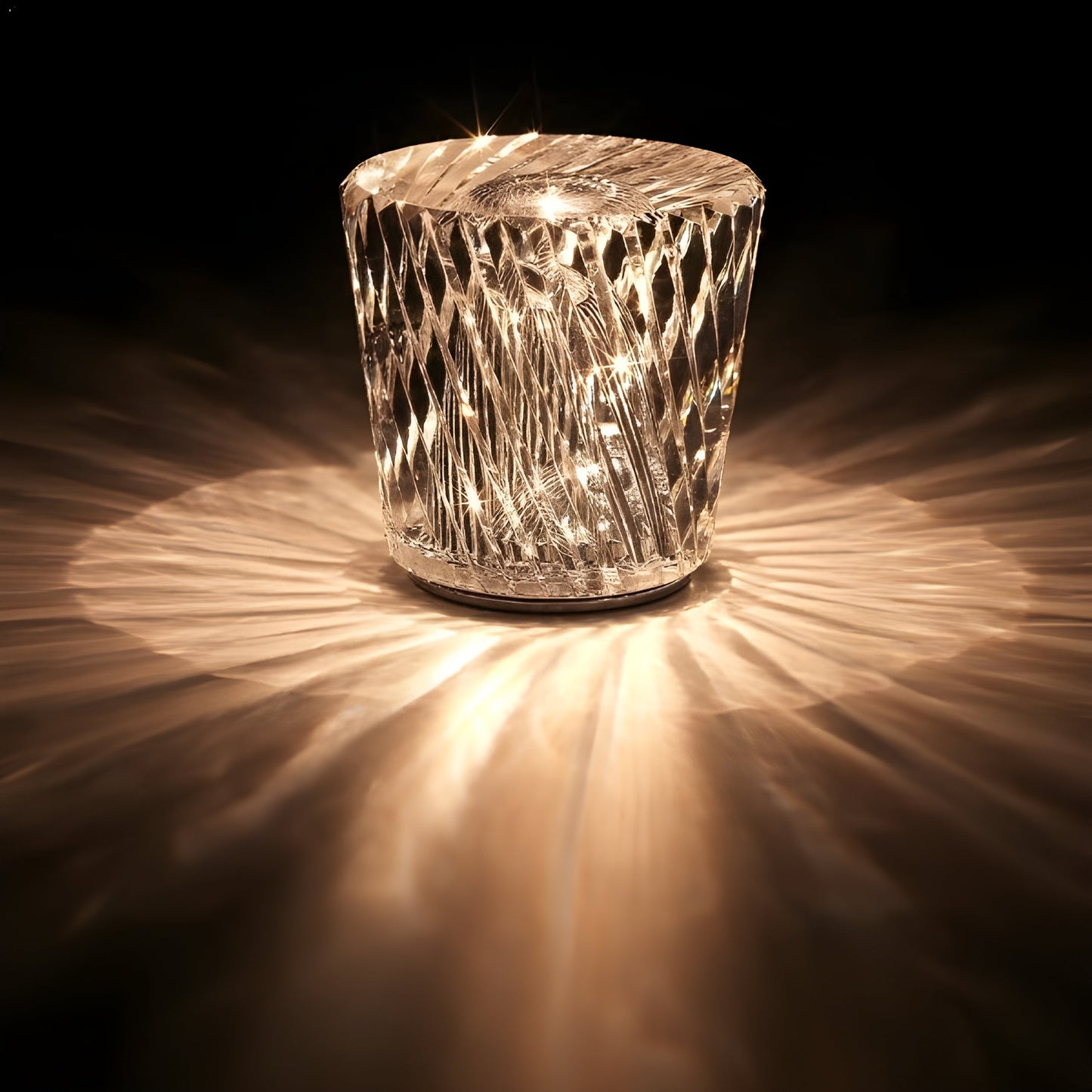 Luxury Crystal Desk Lamp with USB Rechargeable Light