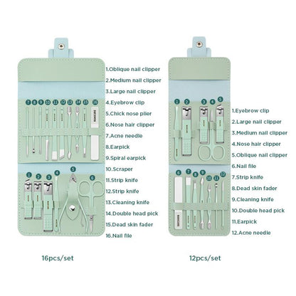 Travel Nail Care Kit with Clippers (12/16 Pieces)