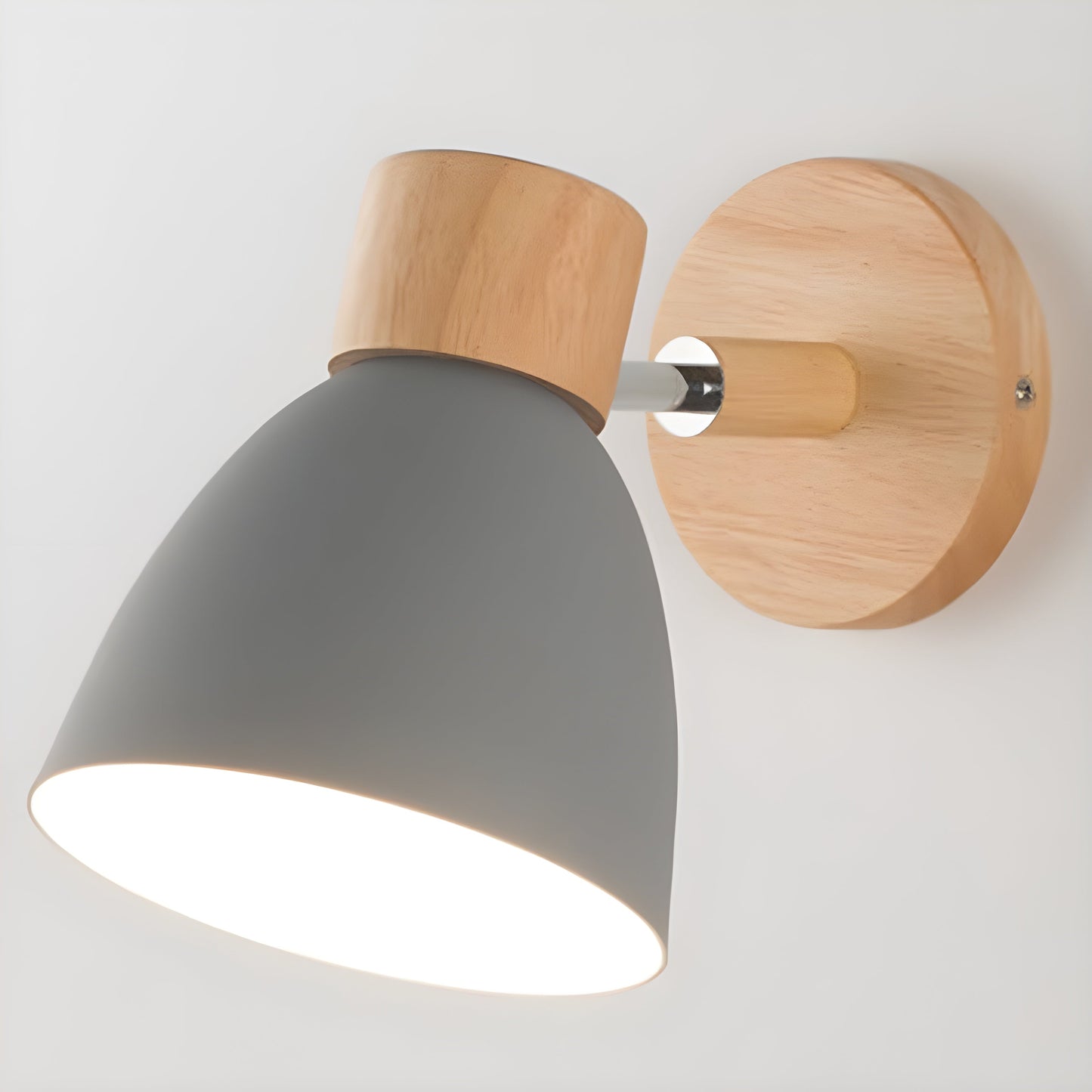 Rustic Wood Bedroom Wall Light with On/Off Switch