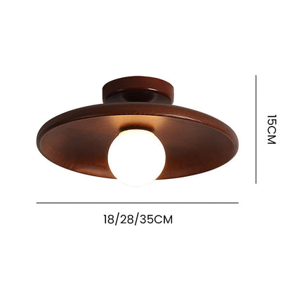 Simple Wooden Round Ceiling Light for Home Decor