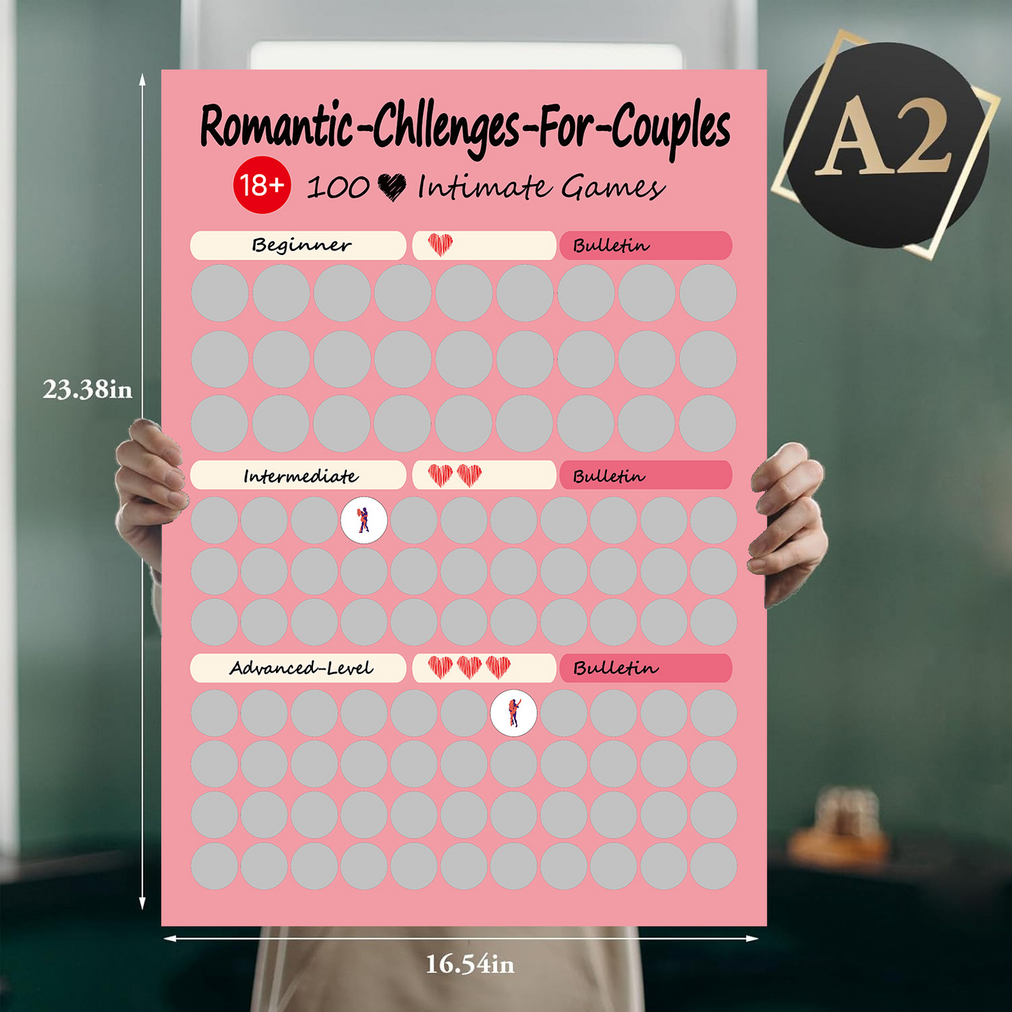 Romantic Travel Scratch Off Map Poster