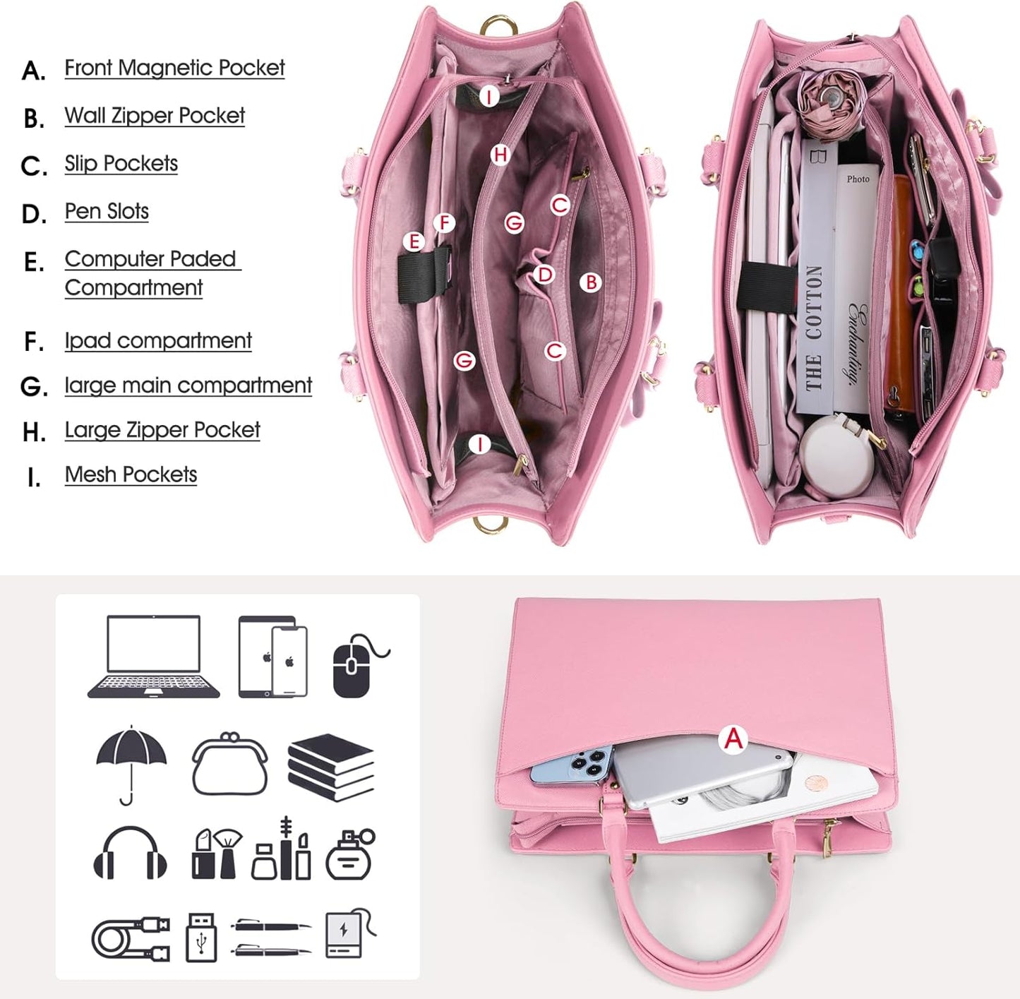Professional Women's Office Laptop Handbag