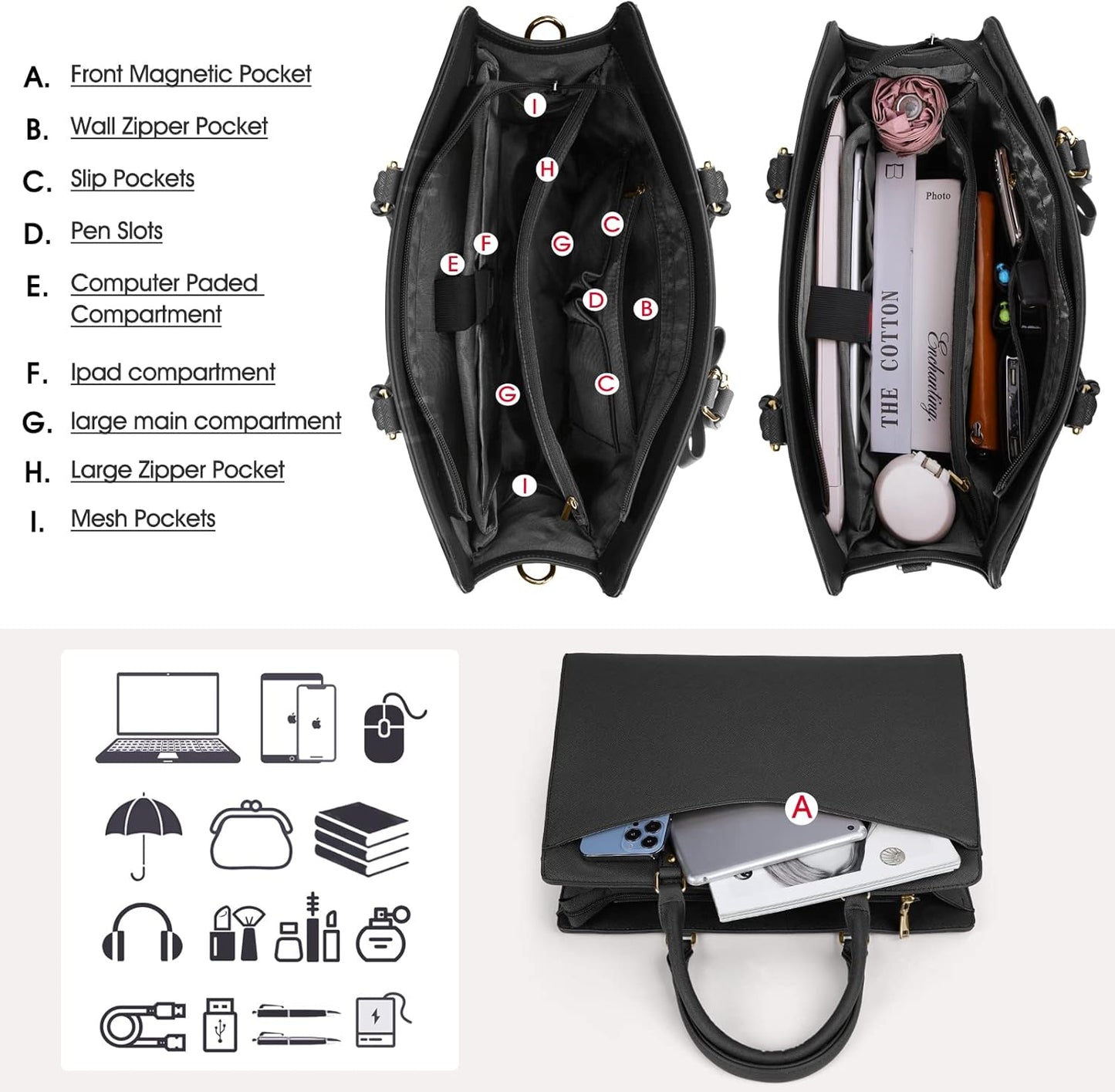 Professional Women's Office Laptop Handbag