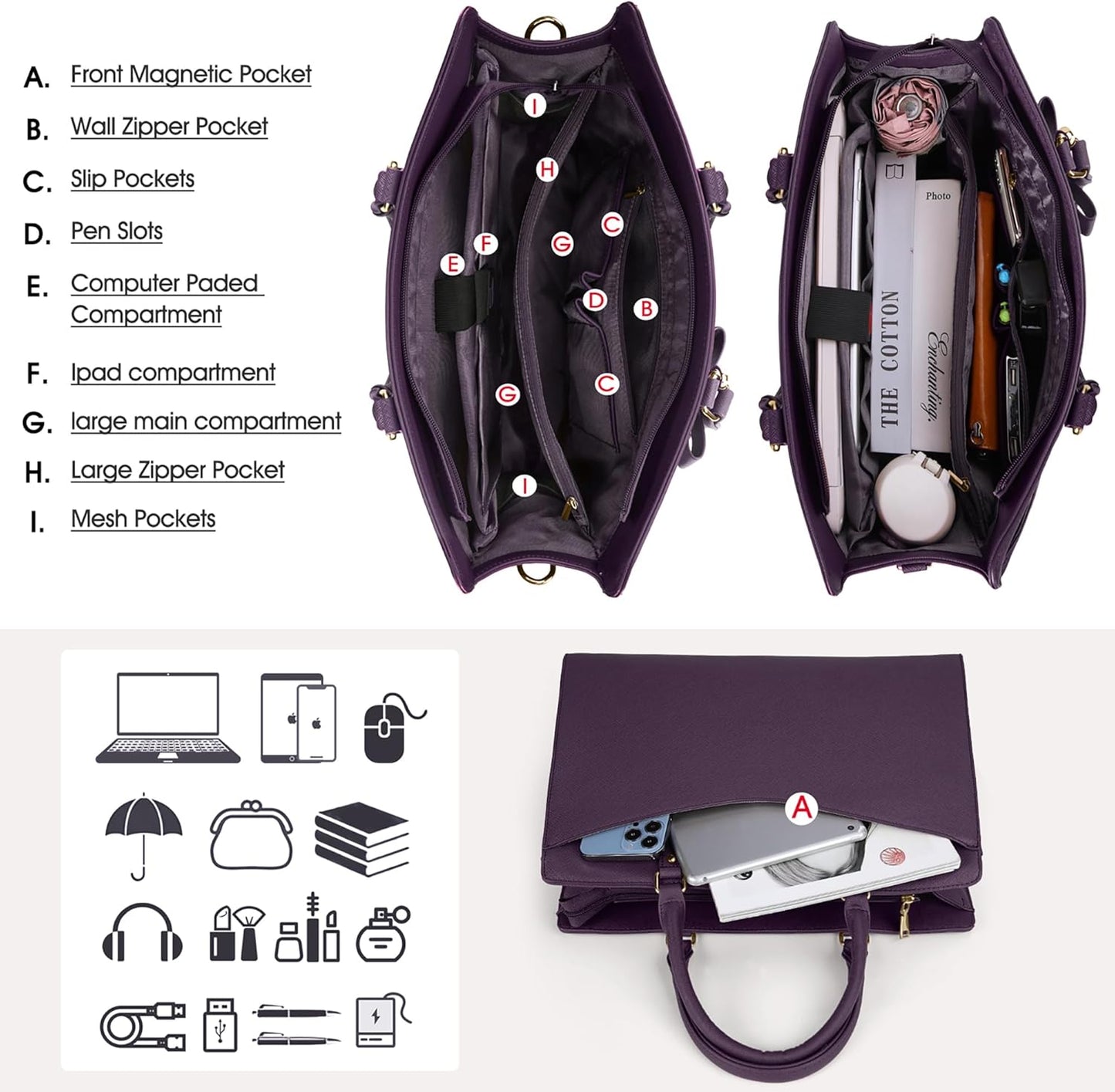 Professional Women's Office Laptop Handbag