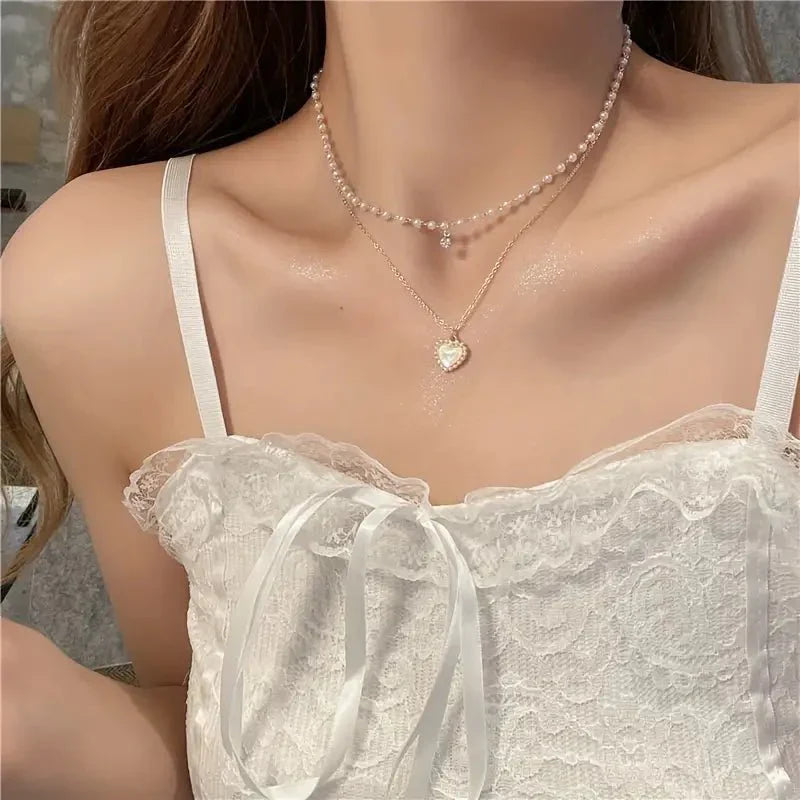 Double Layered Heart Duo Necklace