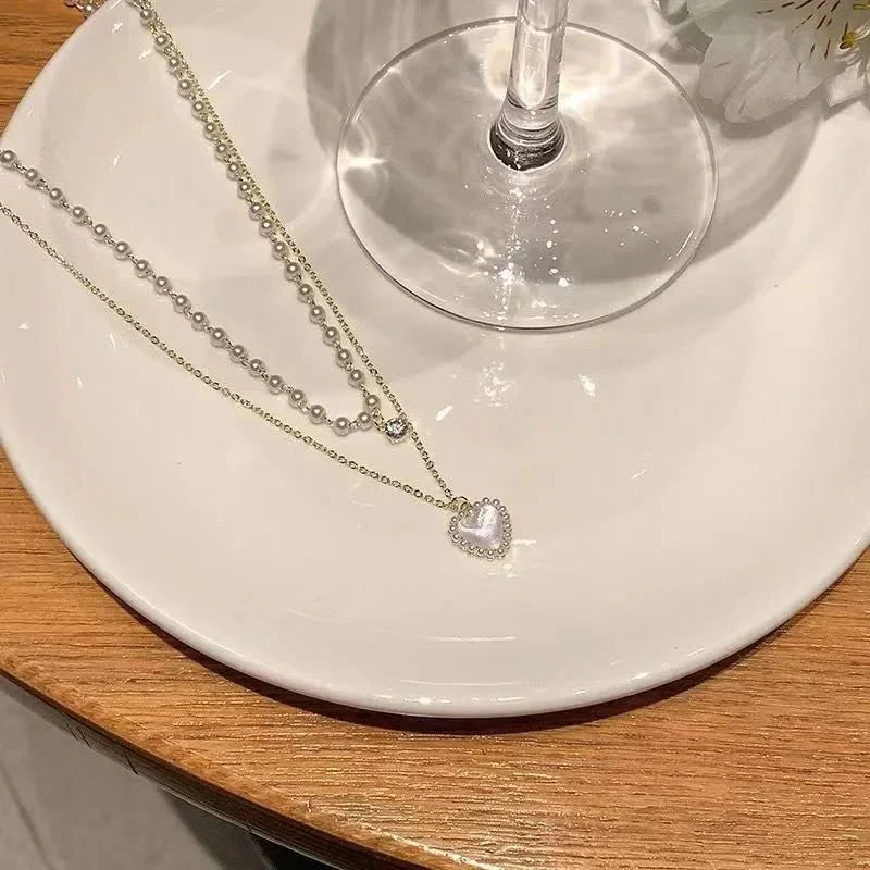 Double Layered Heart Duo Necklace