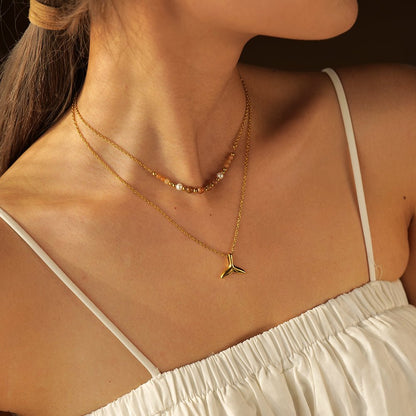 Nature Inspired Ocean Whale Pendant Necklace - Fesara
