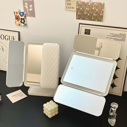 Portable LED Makeup Mirror with Adjustable Lighting