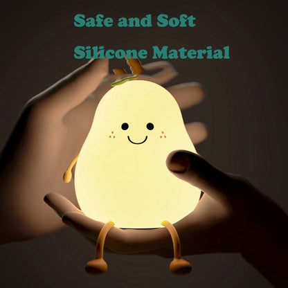 Soft LED Nightlight Pear - USB Rechargeable Color Changing