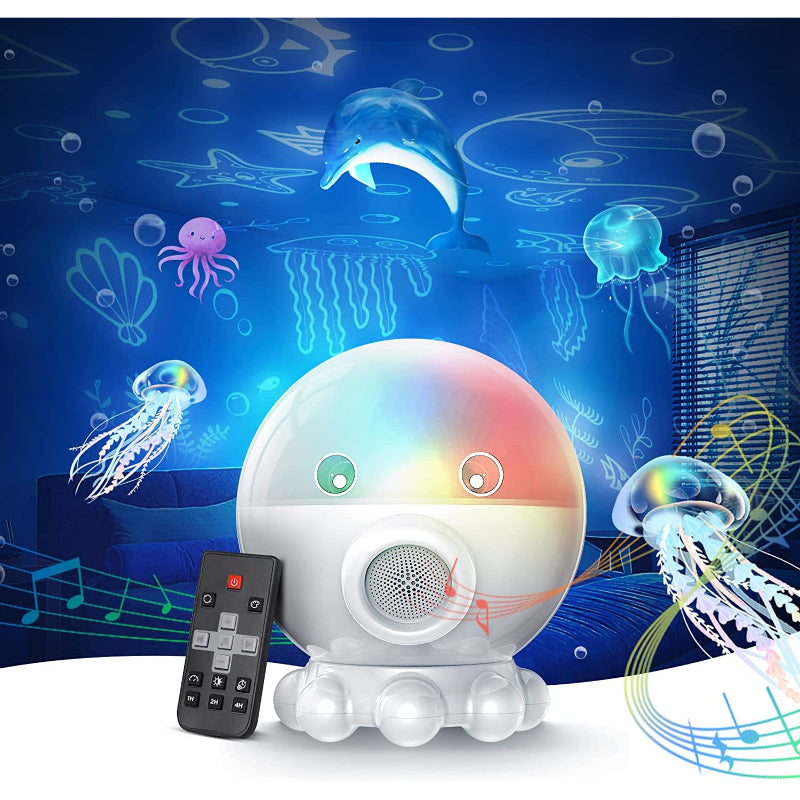 Colorful LED Night Light Projector with Music