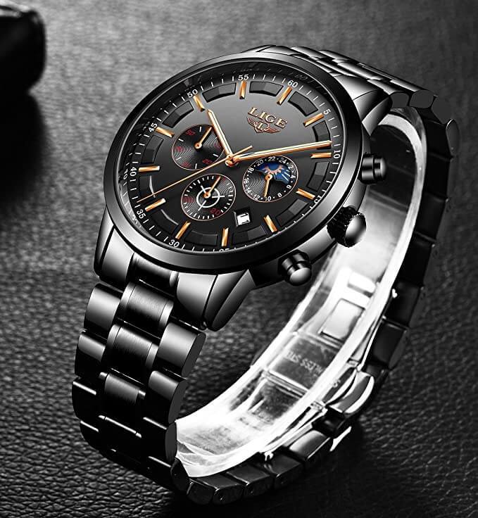 Tactical Black Metal Watch - Strong & Rugged