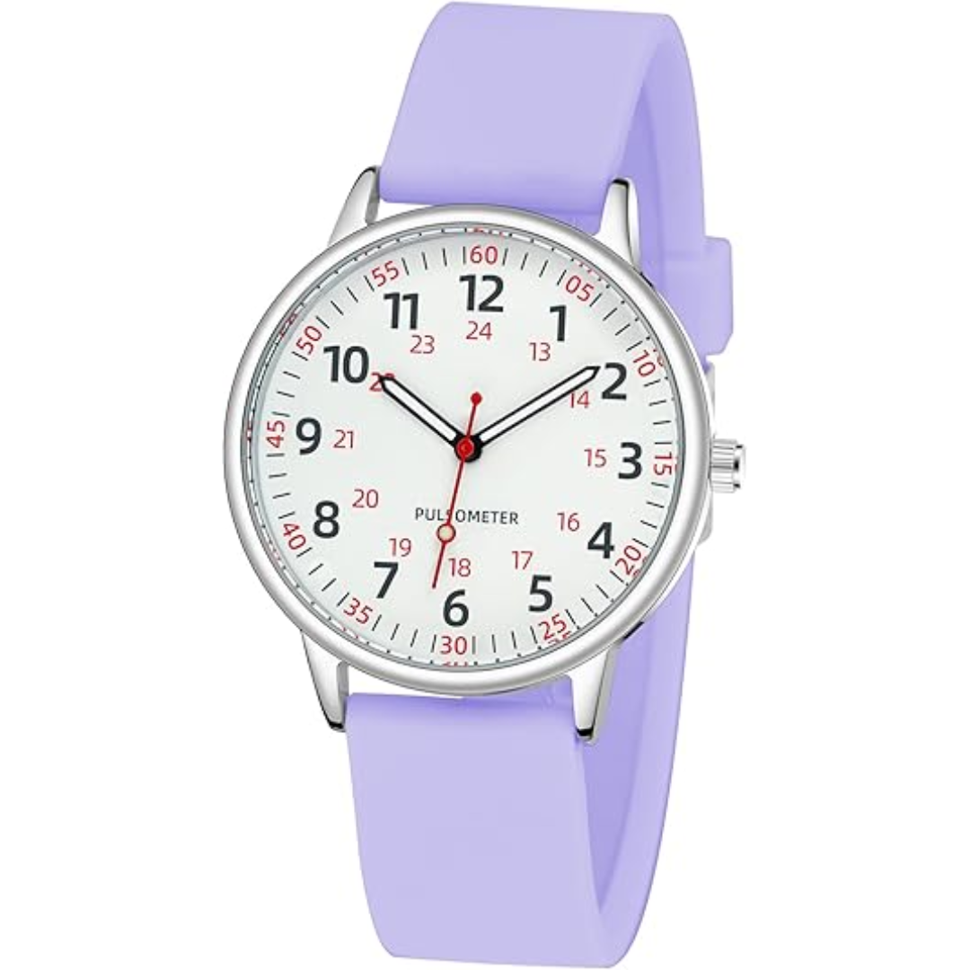 Fashionable Ladies Clip On Watch - Water Resistant Silicone Strap