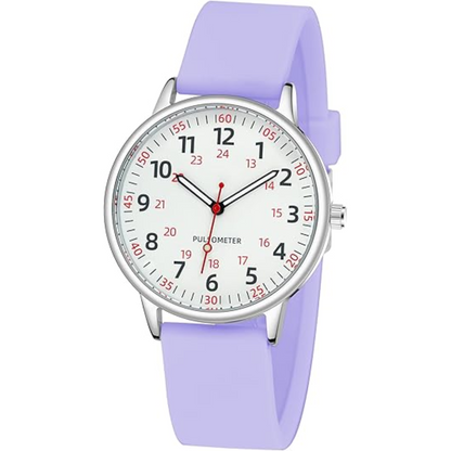 Fashionable Ladies Clip On Watch - Water Resistant Silicone Strap