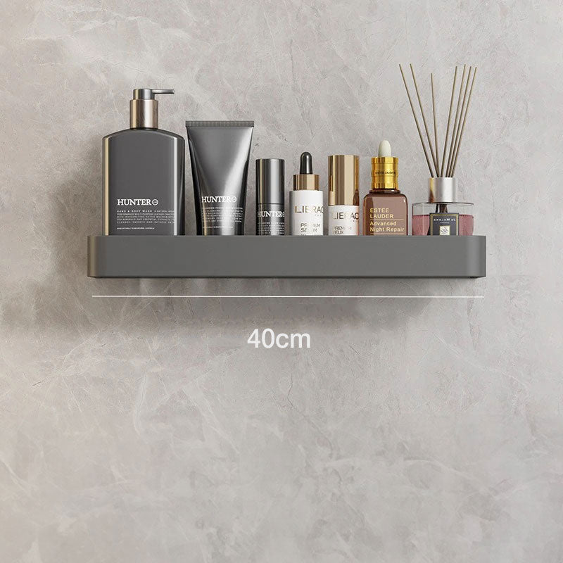 Sleek White Bathroom Shelf