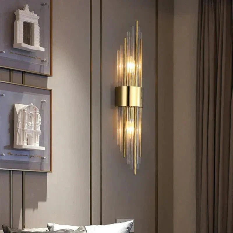 Luxurious Crystal Wall Lamp - Gold Finish - Fesara