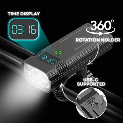 Bright 5000 Lumen Bike Light with USB Rechargeable Battery