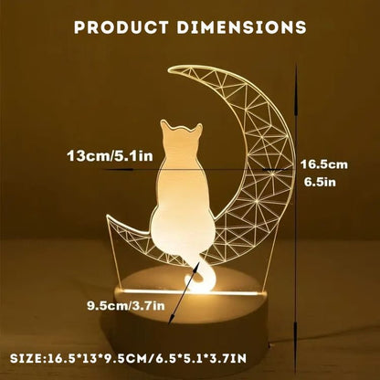 Lunar Cat 3D Night Light - Night Light - Wild Eye Vision