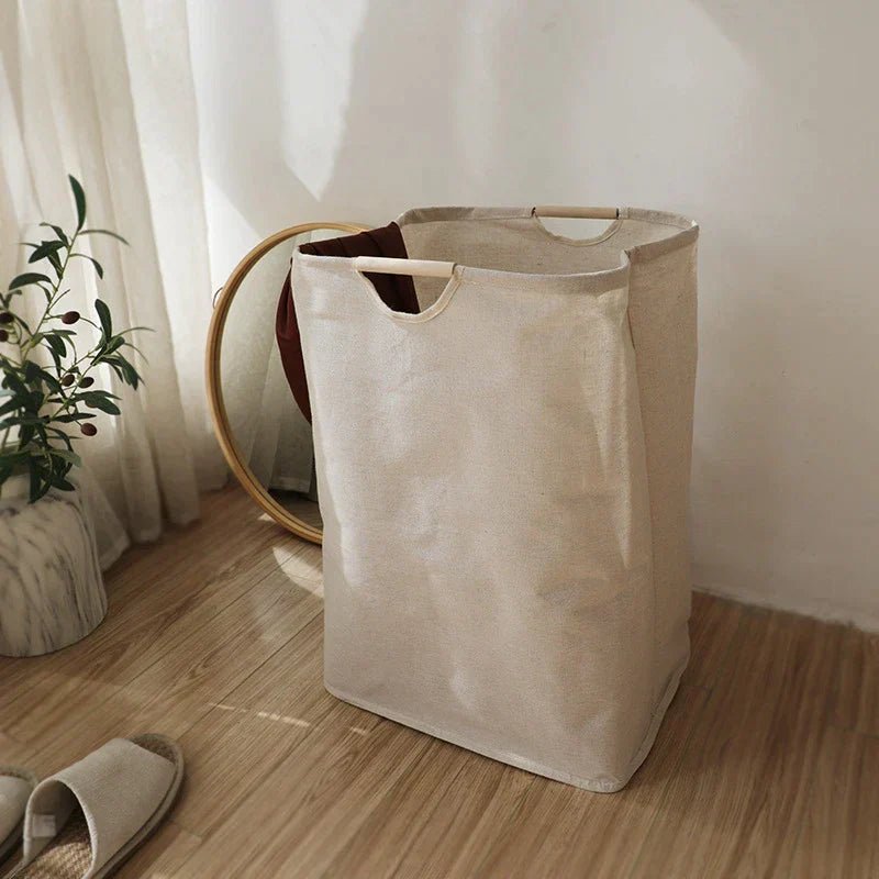 Premium Foldable Laundry Basket - Classic Cotton Storage Hamper