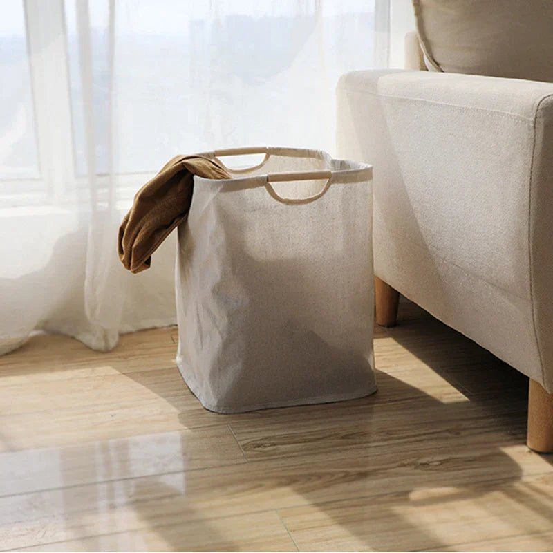 Premium Foldable Laundry Basket - Classic Cotton Storage Hamper