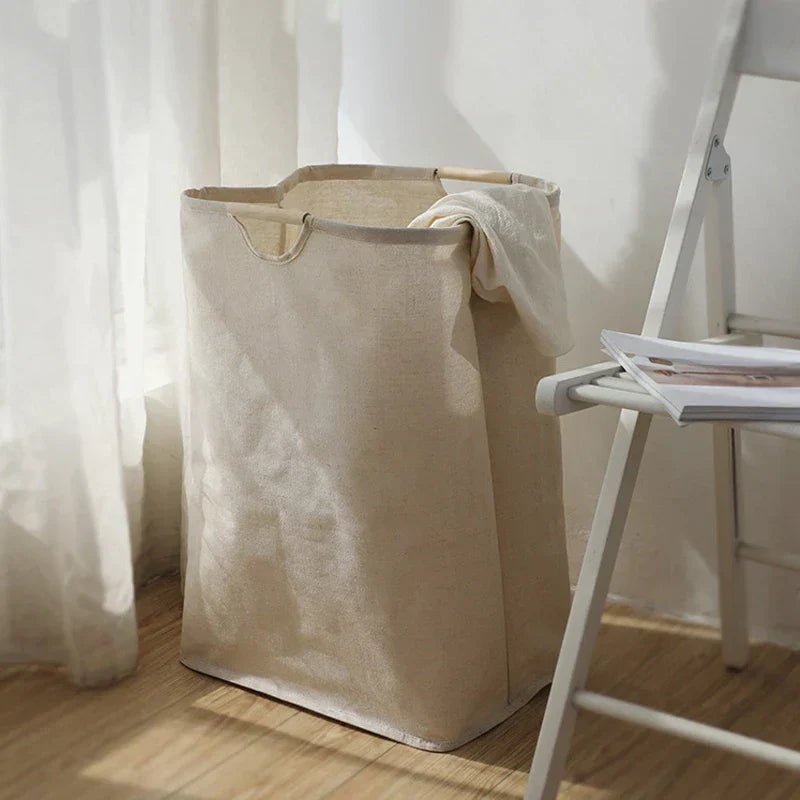 Premium Foldable Laundry Basket - Classic Cotton Storage Hamper