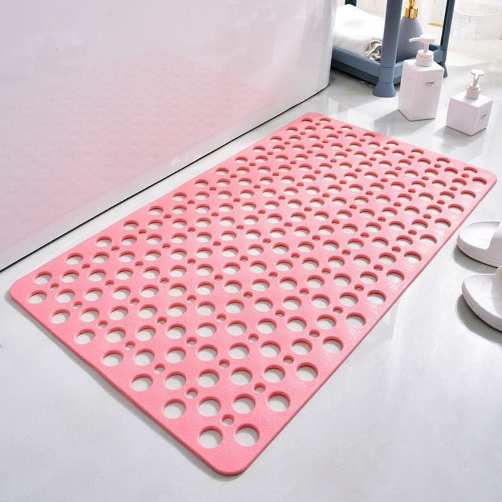 Antimicrobial Bathroom Mat with Suction Cups and Fast Drainage