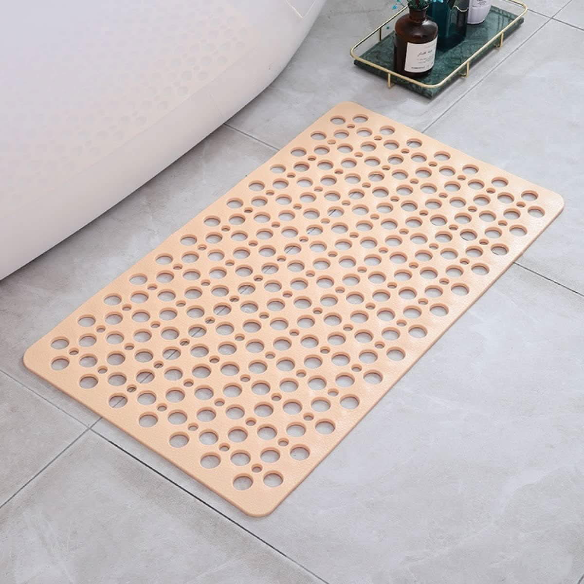 Antimicrobial Bathroom Mat with Suction Cups and Fast Drainage