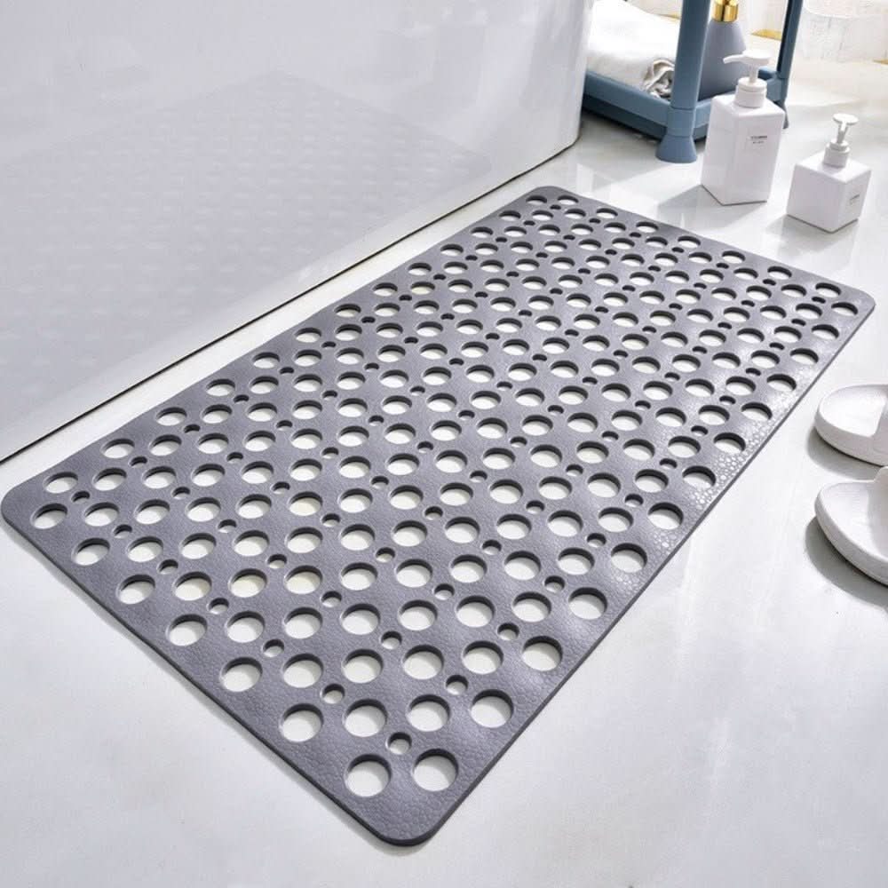 Antimicrobial Bathroom Mat with Suction Cups and Fast Drainage