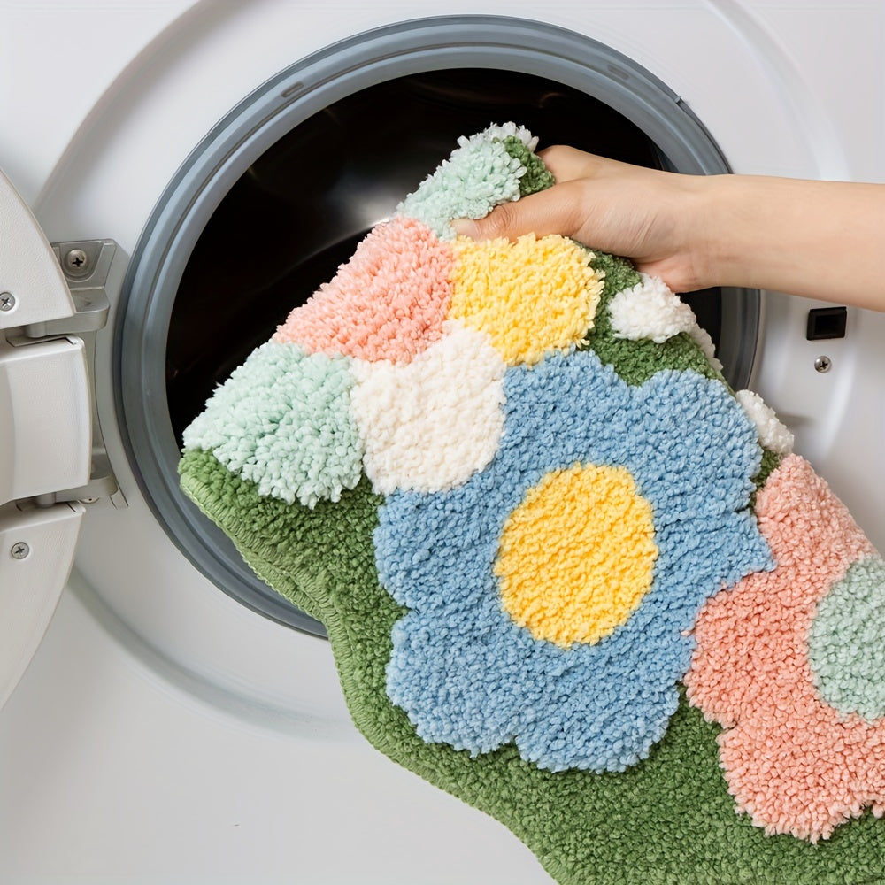 Plush Floral Bath Mat | Soft & Slip Resistant