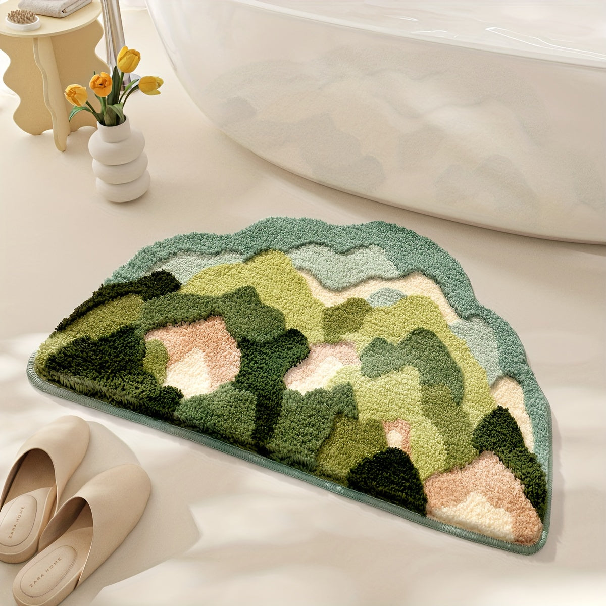 Plush Floral Bath Mat | Soft & Slip Resistant