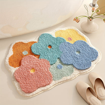 Plush Floral Bath Mat | Soft & Slip Resistant