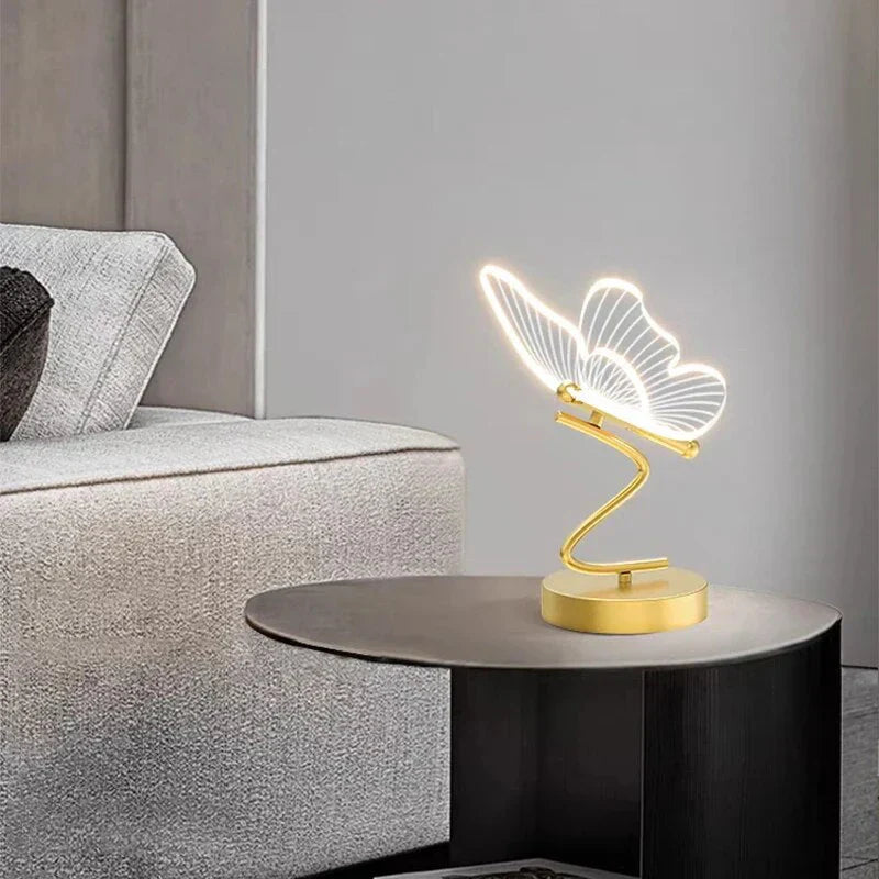 Elegant Glass Butterfly Desk Lamp
