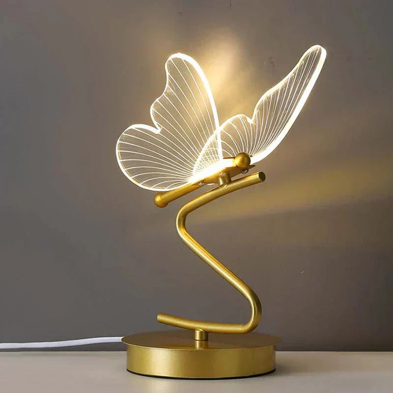 Elegant Glass Butterfly Desk Lamp