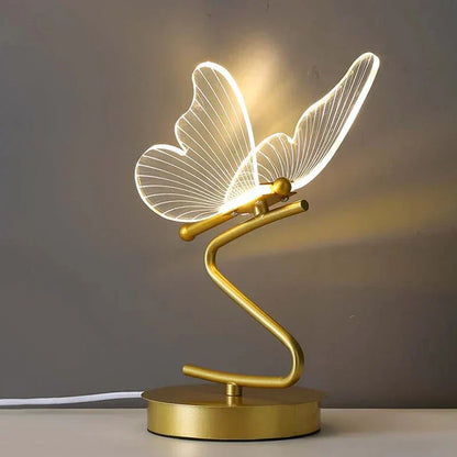 Elegant Glass Butterfly Desk Lamp