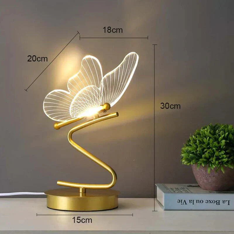 Elegant Glass Butterfly Desk Lamp