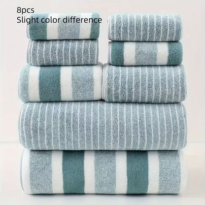 Plush 8-Piece Bath Towel Set - Soft & Absorbent