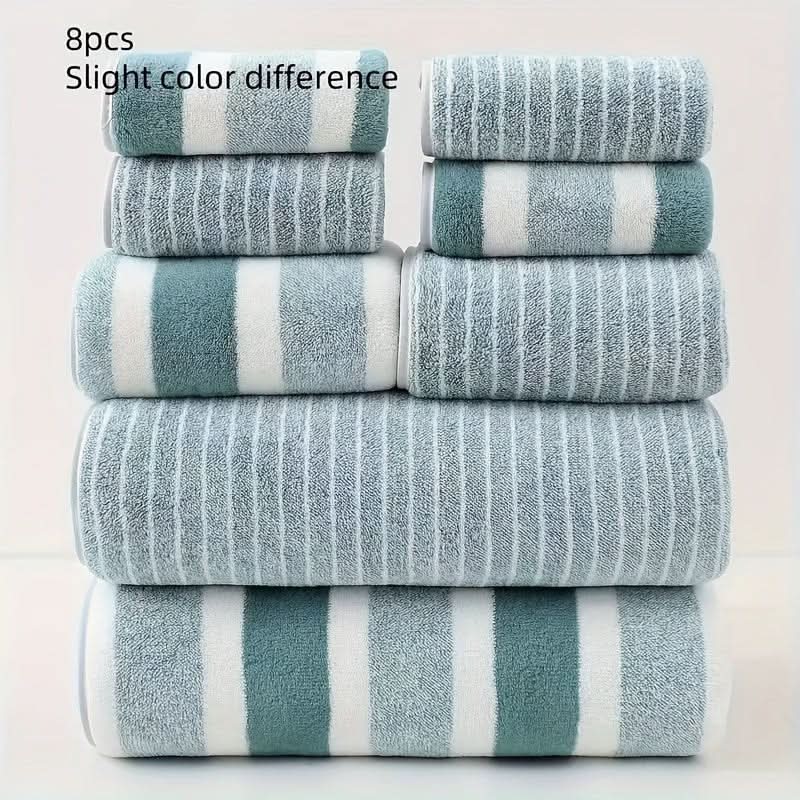 Plush 8-Piece Bath Towel Set - Soft & Absorbent
