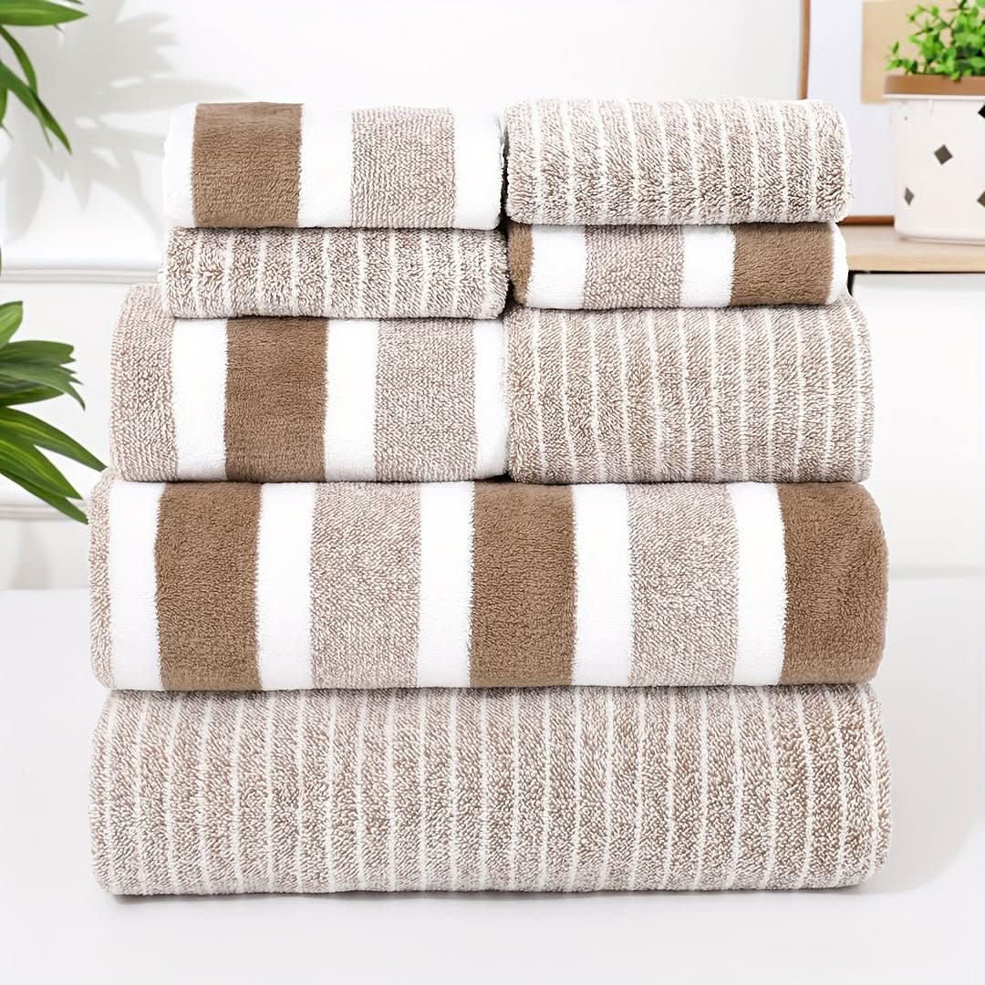 Plush 8-Piece Bath Towel Set - Soft & Absorbent - Fesara