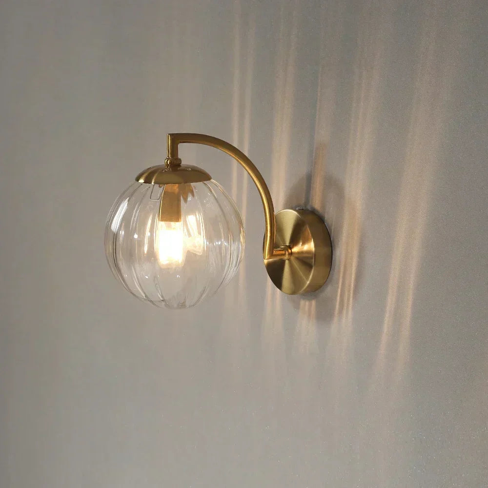 Elegant Glass Crystal Wall Light Fixture