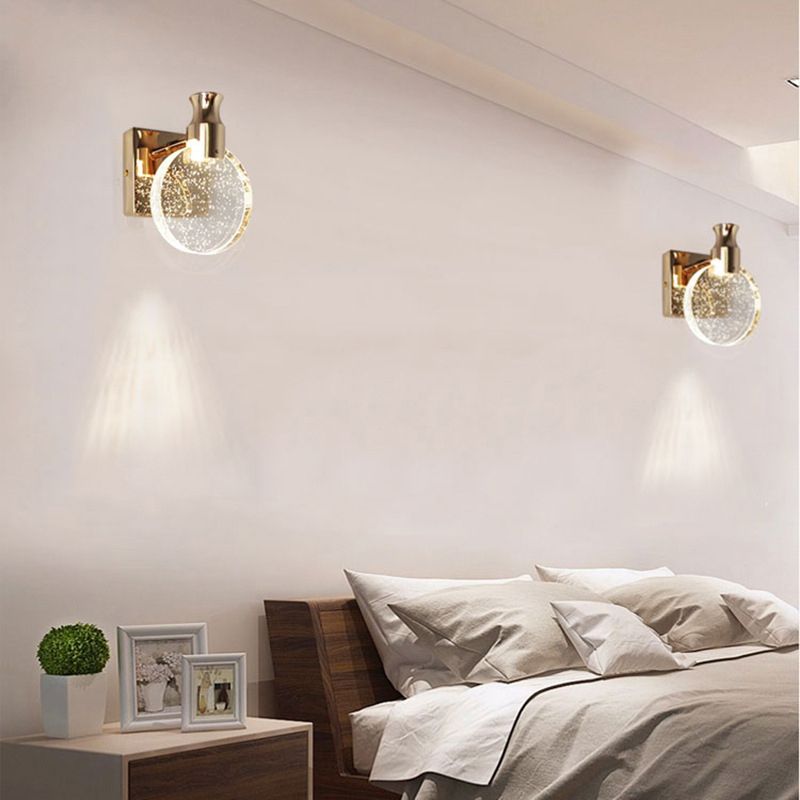 Elegant Crystal Round Wall Light - Fesara