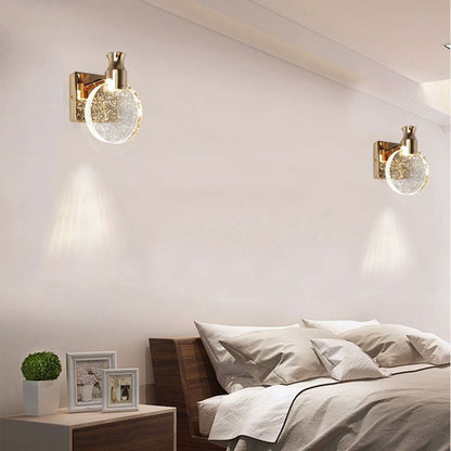 Elegant Crystal Round Wall Light - Fesara
