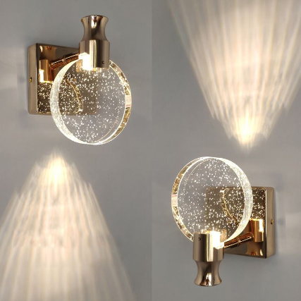 Elegant Crystal Round Wall Light