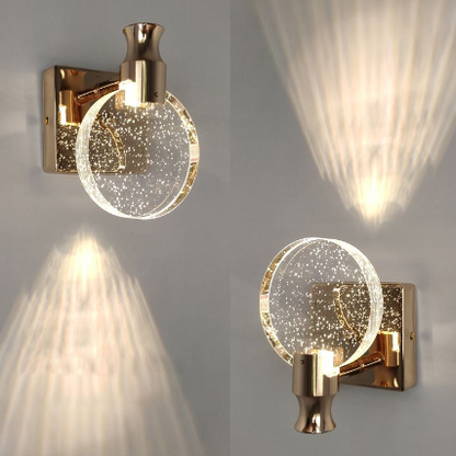 Elegant Crystal Round Wall Light