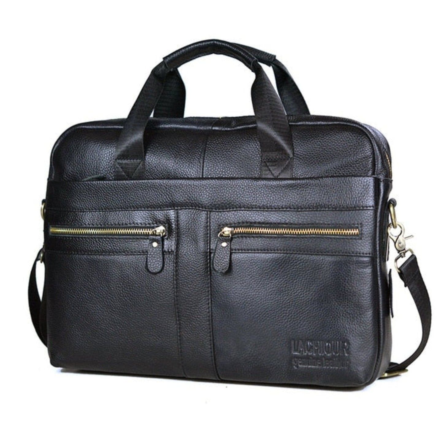 Premium Leather Laptop Messenger Bag - Fesara